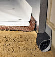 Hopewell Junction installation of SilverGlo™ insulation with our crawl space pipe, drainage matting, floor insulation, and crawl space moisture barrier.