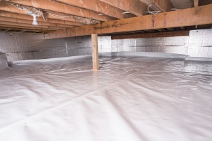 A complete crawl space vapor barrier in Yonkers installed by our contractors
