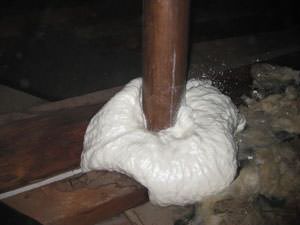 Spray foam being installed in a New York & Pennsylvania home