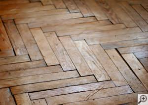A West Harrison buckling wood floor.